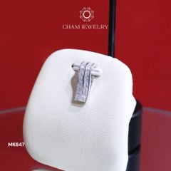 Mặt Dây Chuyền MK647 CHAM JEWELRY, Mặt Xỏ Kiểu 2 Hàng Đá ( Barcode TMX247)