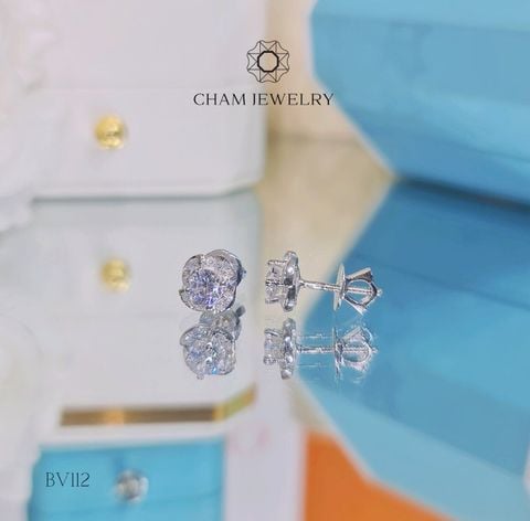 Hoa Tai BV112 CHAM JEWELRY, Chủ 4.5mm (Barcode CTP122).