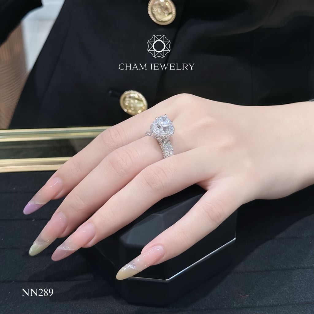 Nhẫn NN289 CHAM JEWELRY, Viên Chủ 7.0mm ( Barcode TNN1139).