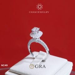 Nhẫn NC49 CHAM JEWELRY, Full Kim Cương Moissanite Chủ 5.5mm (Barcode ONNU35).