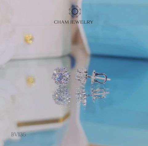 Hoa Tai CHAM JEWELRY BV135, Chủ 4mm ( Barcode CAD1B81).