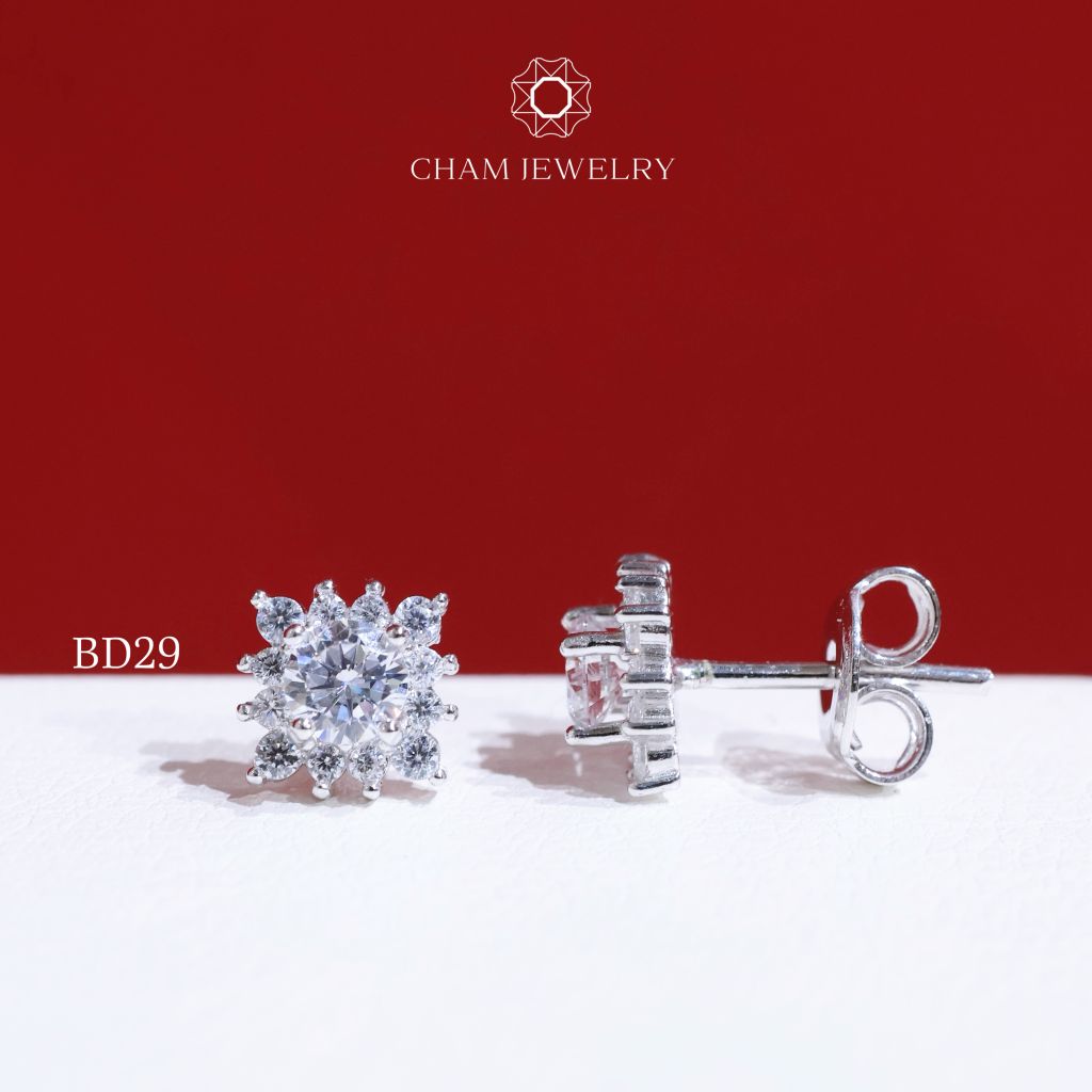 Hoa Tai BD29 CHAM JEWERLY , Chủ 4.0mm (Barcode TBD1189).