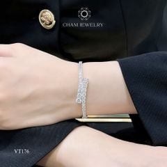 Vòng Tay VT176 CHAM JEWELRY, Full Nửa Hàng Đá Chéo (Barcode CV7598 - C04V846).