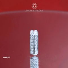 Mặt Dây Chuyền MK647 CHAM JEWELRY, Mặt Xỏ Kiểu 2 Hàng Đá ( Barcode TMX247)