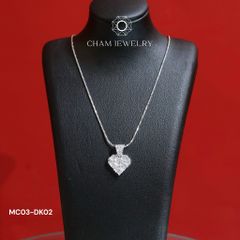 Dây Chuyền CHAM JEWELRY MC03-DK02 45cm ,Trái Tim Full Moissanite  (Barcode TFM17).