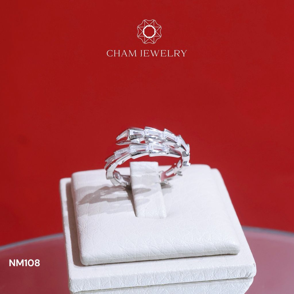 Nhẫn NM108 CHAM JEWELRY, Nhẫn Rắn Full Đá (Barcode TVB309N-CN107554).