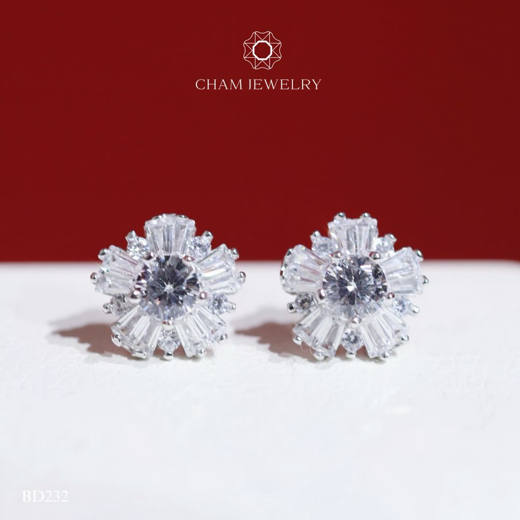 Hoa Tai BD232 CHAM JEWELRY. Chủ 4.0mm (Barcode TBD1127).