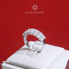 Nhẫn NC60 CHAM JEWELRY, Full Kim Cương Moissanite, Bản 5.0mm (Barcode ONNU82)