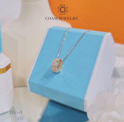 Dây Chuyền CHAM JEWELRY D55, Dây Liền Mặt Rắn Xi Vàng Hồng (Barcode CXL5604).