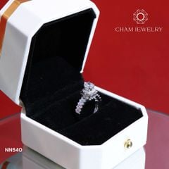 Nhẫn Nữ NN540 CHAM JEWELRY,Xoàn Vuông  Chủ 5.5mm (Barcod TNN1524).