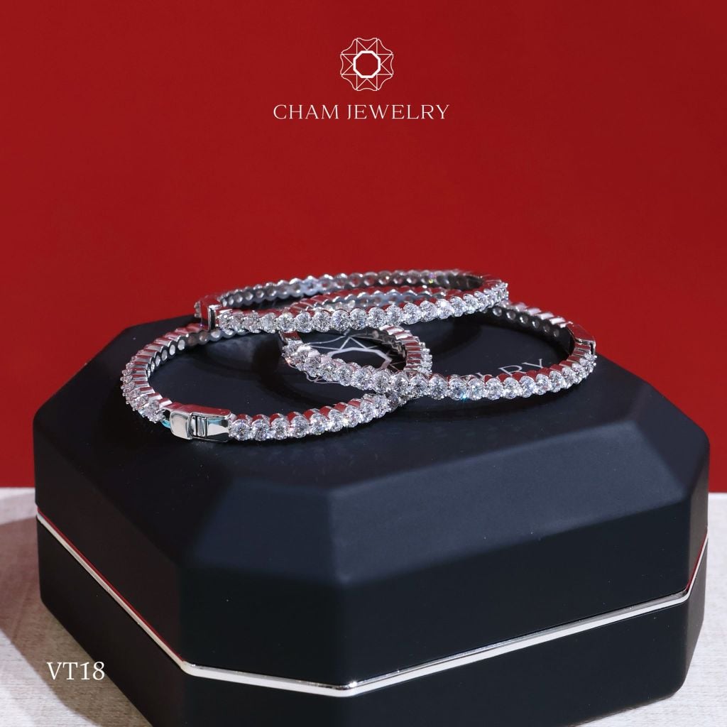 Vòng Tay CHAM JEWELRY VT18, Vòng Full Đá 3.0mm (Barcode TV48).