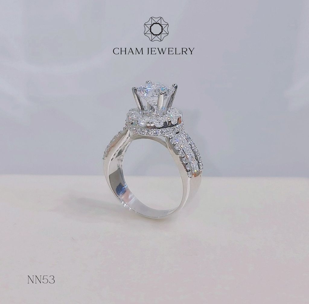 Nhẫn CHAM JEWELRY NN53, HaLo Tròn Newzealand 7mm (Barcode TNN0906).