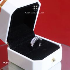 Nhẫn NC60 CHAM JEWELRY, Full Kim Cương Moissanite, Bản 5.0mm (Barcode ONNU82)