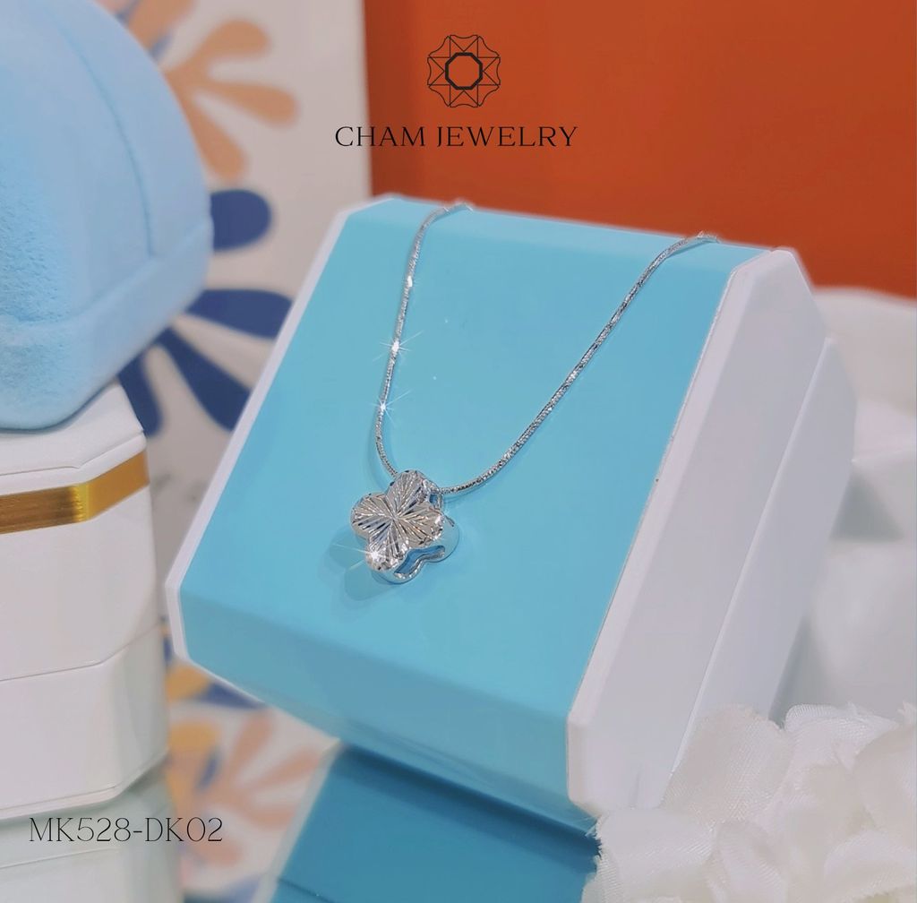 Dây Chuyền MK528-DK02 45cm CHAM JEWELRY, Cỏ 4 Lá 12mm.
