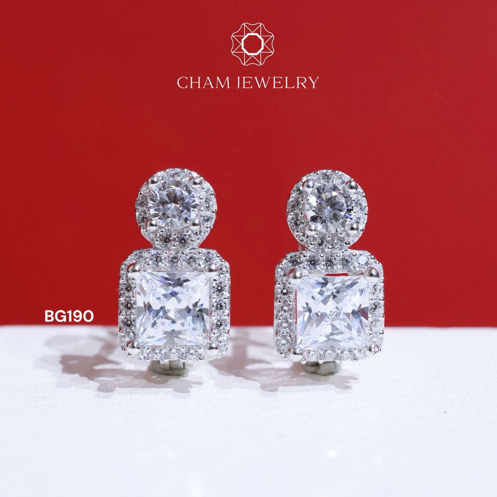 Hoa Tai CHAM JEWERLY BG190, Chủ 5.0mm (Barcode TBG366).