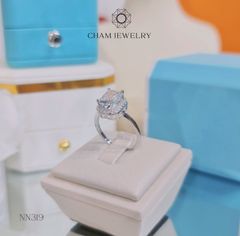 Nhẫn NN319 CHAM JEWELRY, Nhẫn Xoàn  Nhật Đá Nam Phi 6x8mm Cao Cấp (Barcode TNN1241).