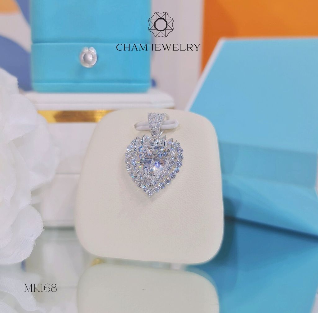 Mặt Dây Chuyền MK168 CHAM JEWELRY, Mặt Trái Tim Nơ (Barcode TMA969).