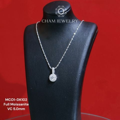 Dây Chuyền MC01-DK102 45cm CHAM JEWELRY, Moissanite Chủ 5.0mm (Barcode TMM708).