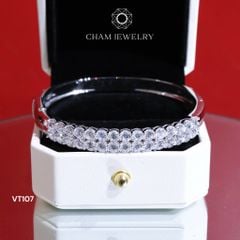 Vòng Tay CHAM JEWELRY VT107, Vòng 2 Hàng Đá( Barcode CV7267).