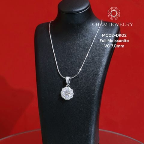 Dây Chuyền MC02-DK02 CHAM JEWELRY , Chủ 7.0mm Full Moissanite Cao Cấp