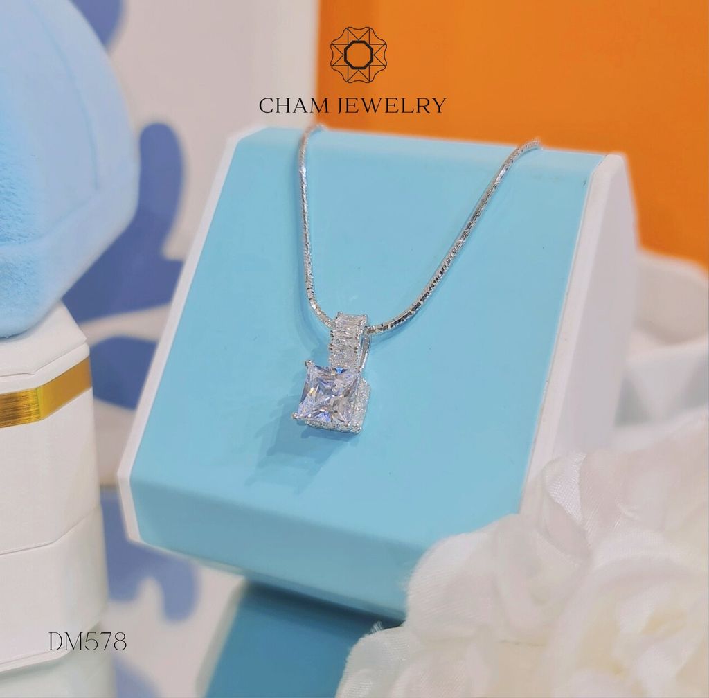 Dây Chuyền MK578-DK03 45cm CHAM JEWELRY, Chủ Vuông 7.0mm.