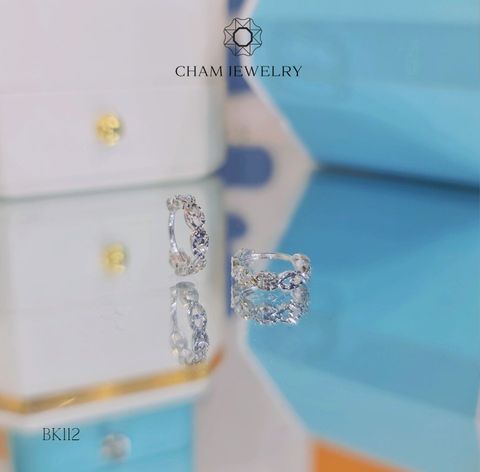 Hoa Tai CHAM JEWELRY BK112, Bông Khoen Kim Tiền ( Barcode TBK288).