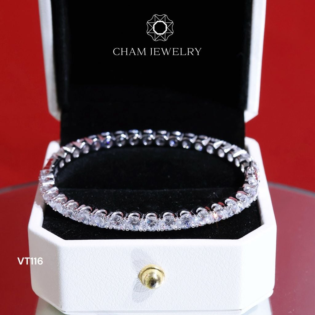 Vòng Tay CHAM JEWELRY VT116, Full Đá 4mm ( Barcode TV159).