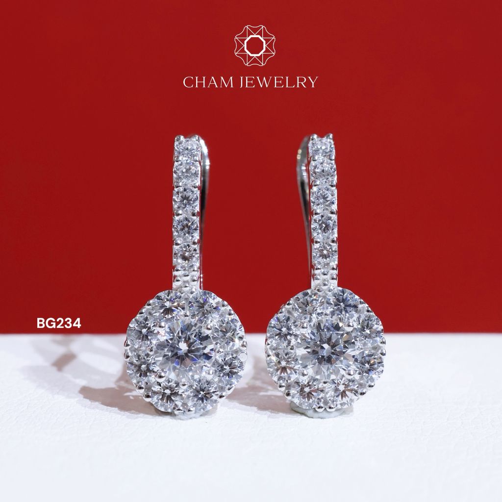 Hoa Tai CHAM JEWELRY BG234, Chủ 4.0mm (Barcode TBG61).