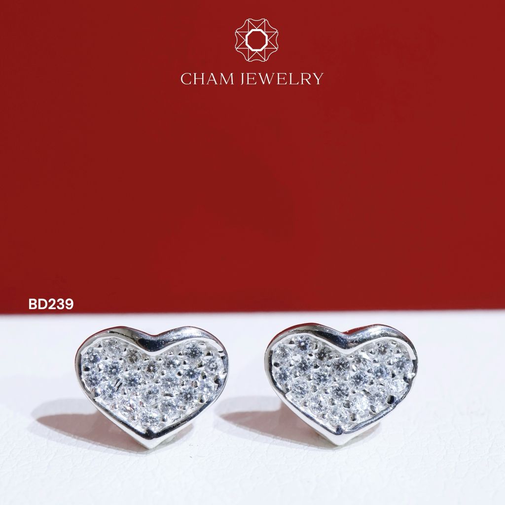 Hoa Tai BD239 CHAM JEWELRY Trái Tim