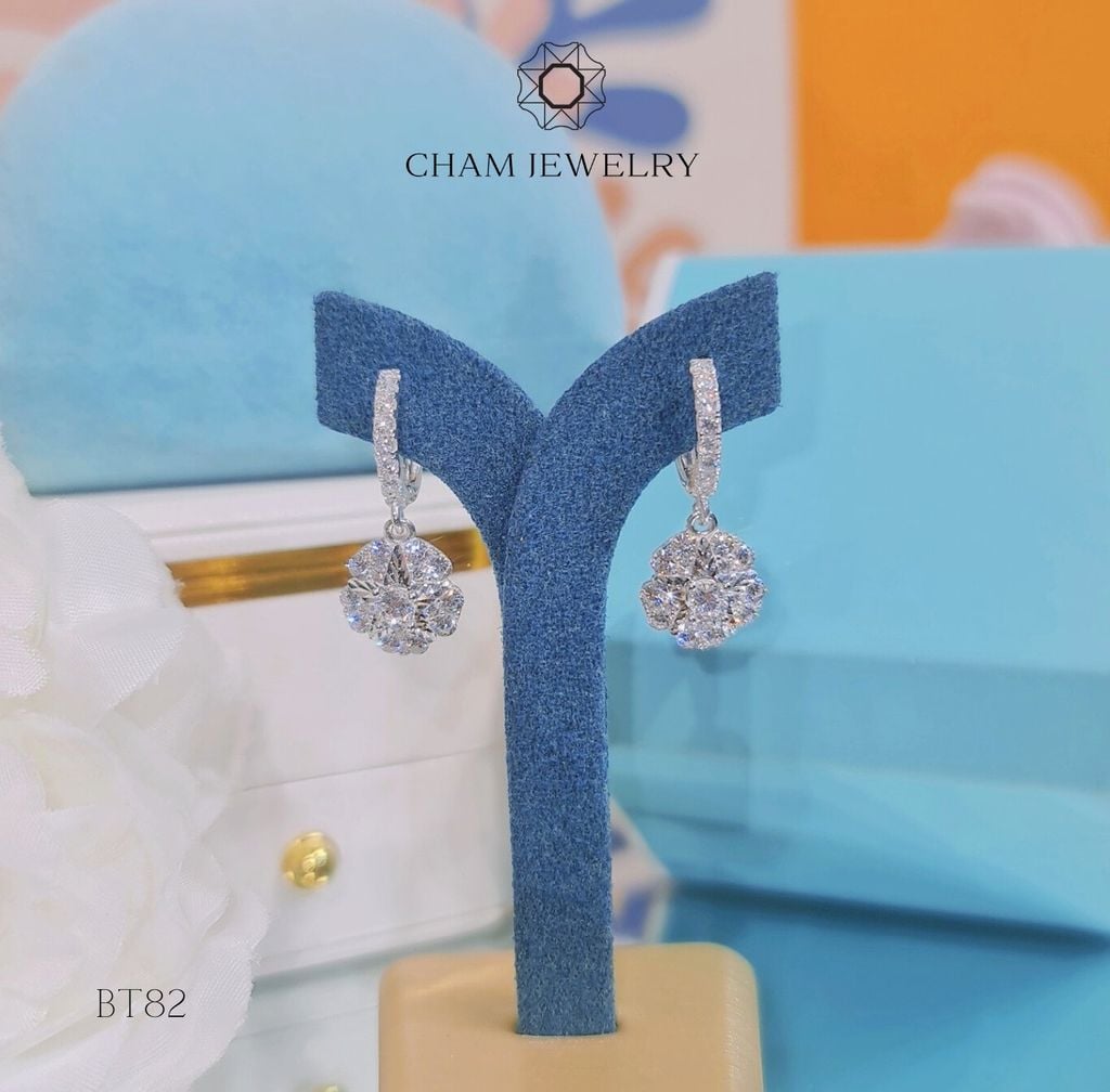 Hoa Tai CHAM JEWELRY BT82, Chủ 3.0mm (Barcode TBT681).