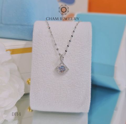 Dây Chuyền DF14 CHAM JEWELRY, Mặt Cánh Quạt Đính Đá Moissanite Chủ 5.0mm (Barcode CDM199).