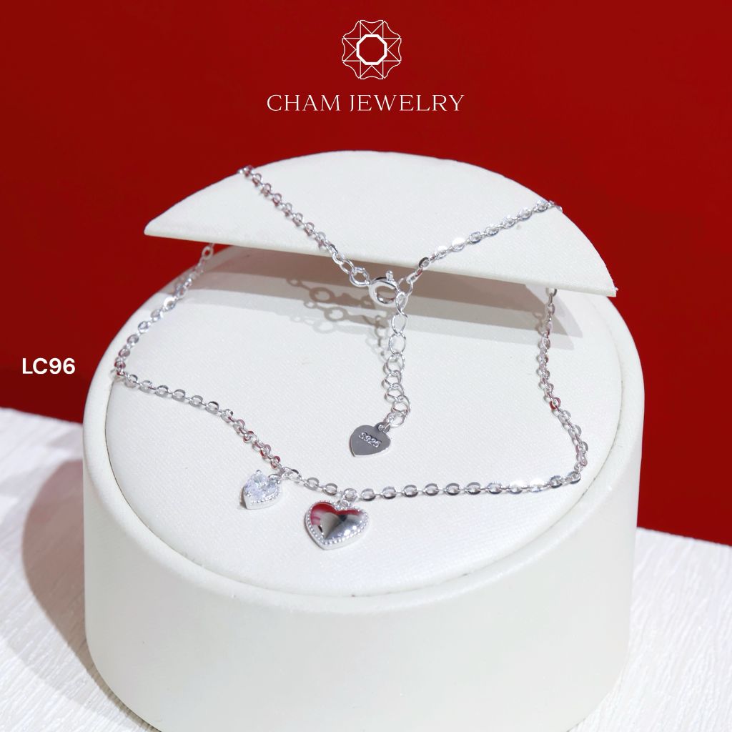 Lắc Chân LC96 CHAM JEWELRY, Lắc Tim Free Size (Barcode TLC464).