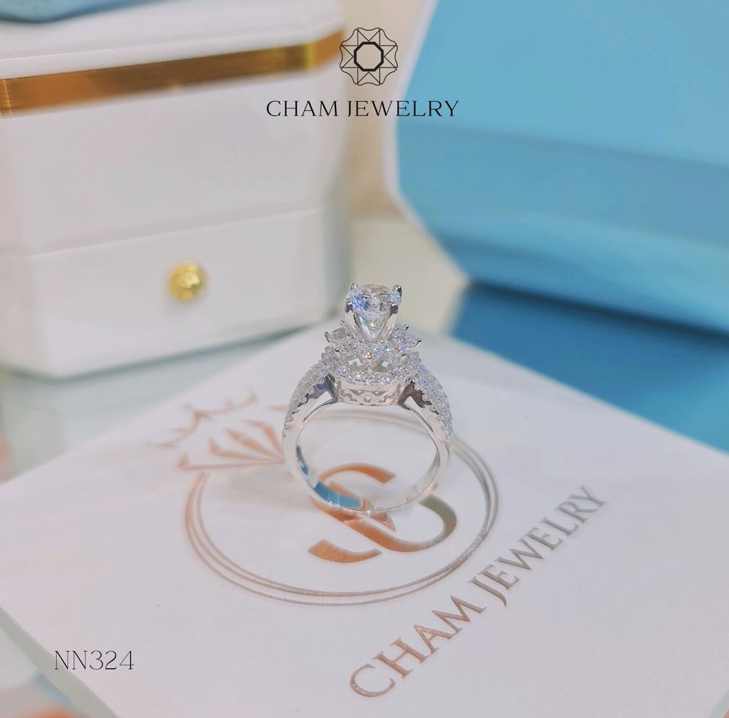 Nhẫn NN324 CHAM JEWELRY, Chủ 6.0mm ( Barcode TNN1072).