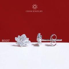 Hoa Tai BD237 CHAM JEWELRY, Bông Sen Full Đá (Barcode TBD1133).