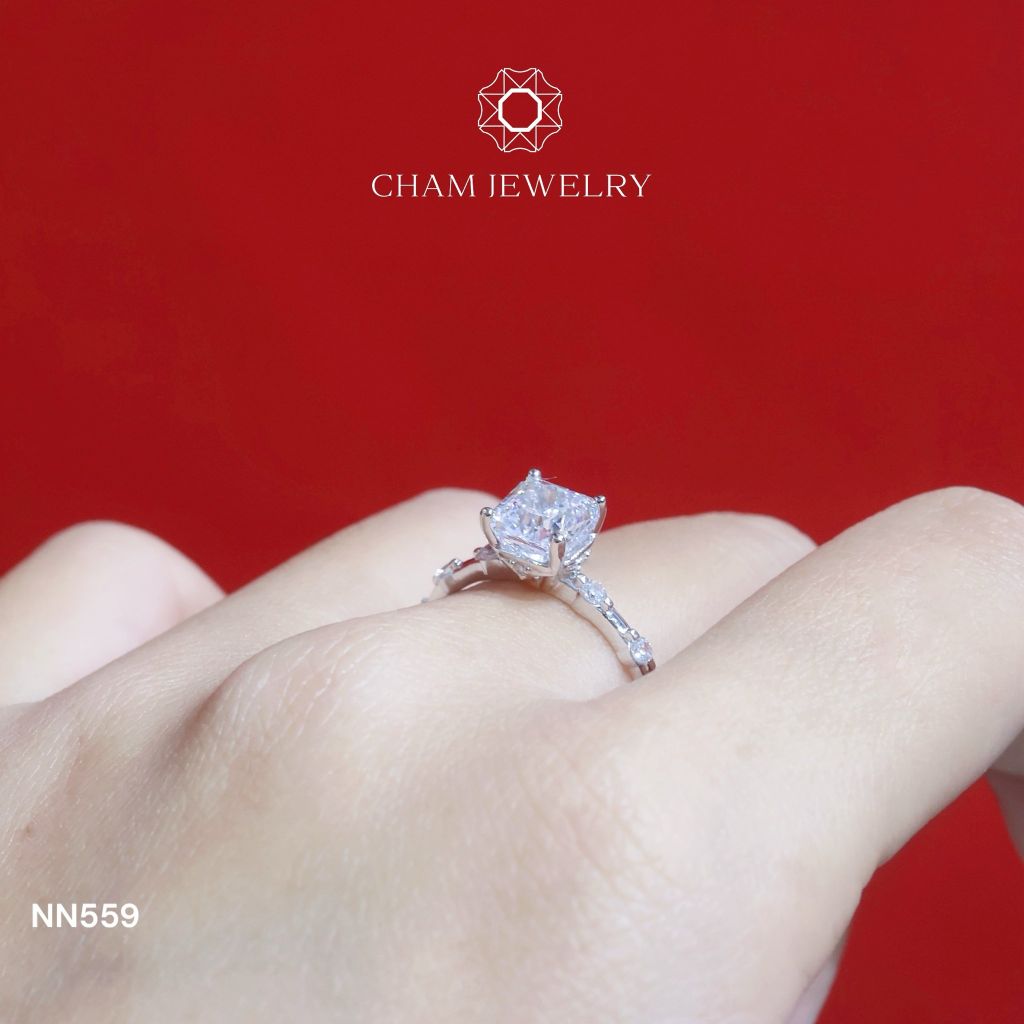 Nhẫn Nữ NN559 CHAM JEWELRY, Đá Nam Phi Chủ 6.0mm (Barcode TNN1256)