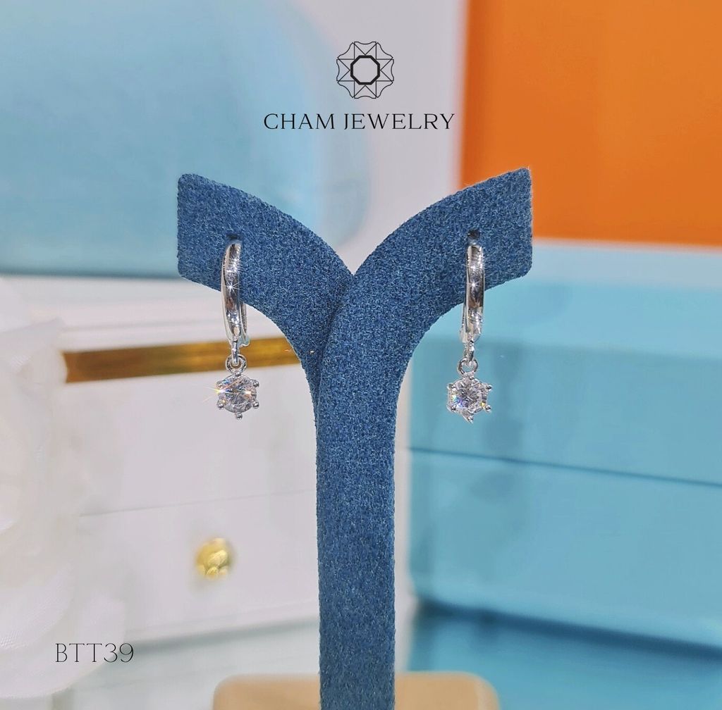 Hoa Tai BT39 CHAM JEWELRY,Chủ 4.0mm .