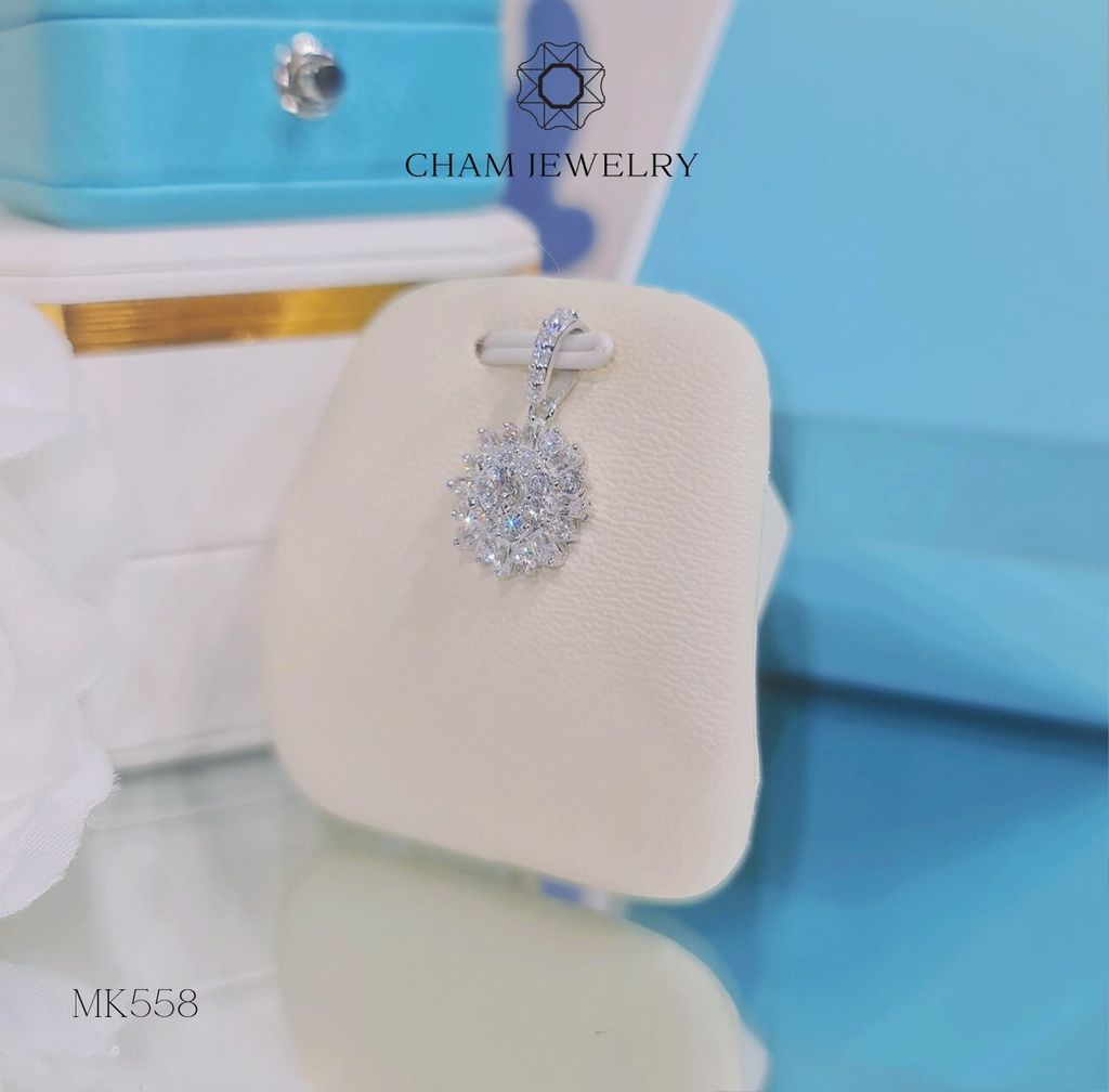 Mặt Dây Chuyền MK558 CHAM JEWELRY, Mặt Xoàn Hoa Chủ 4.0mm.