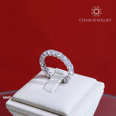 Nhẫn CHAM JEWELRY NM11, Full Đá 3.0mm Cao Cấp ( Barcode TNF80).