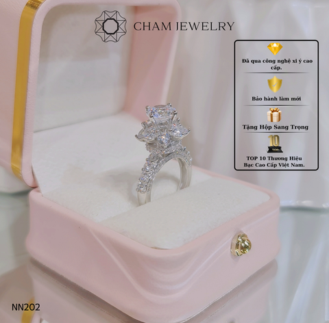 Nhẫn NN202 CHAM JEWELRY, Chủ 7.5mm.