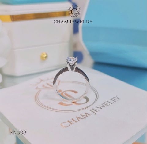 Nhẫn NN393 CHAM JEWELRY, Xoàn Tròn Chủ 6.0mm.