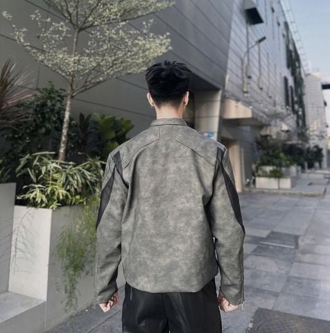 Jacket Da Xám Loang