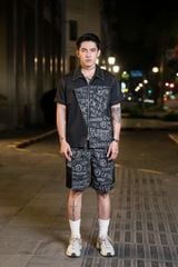 Bộ Quần Áo Vải Trơn Chống Nhăn Mix Jean GRAFFITI DKR