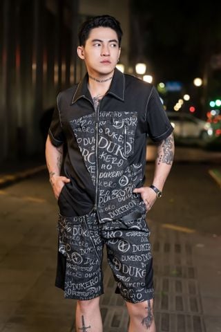 Bộ Quần Áo Vải Trơn Chống Nhăn Mix Jean GRAFFITI DKR