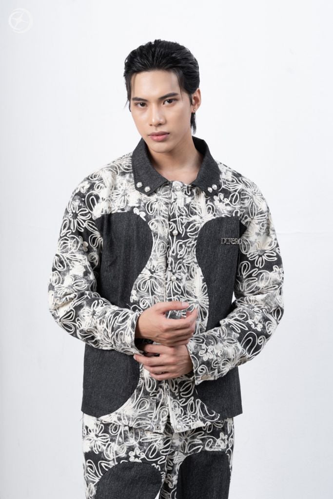 Set Denim Thêu Hoa Loang