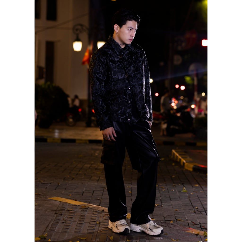 Áo Khoác Da PU Dukero Họa Tiết Chữ Graphic Dukero