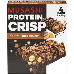 Thanh protein giòn đậu phộng Musashi sô cô la, 4pk, 240g