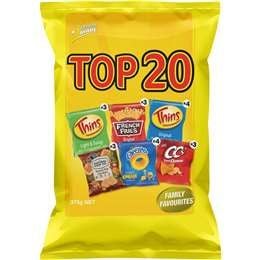 Thins Top 20 loại chip nhiều gói 20 gói 375g