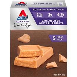 Atkins Endulge Sôcôla trắng caramen Low Carb Bar 5 gói