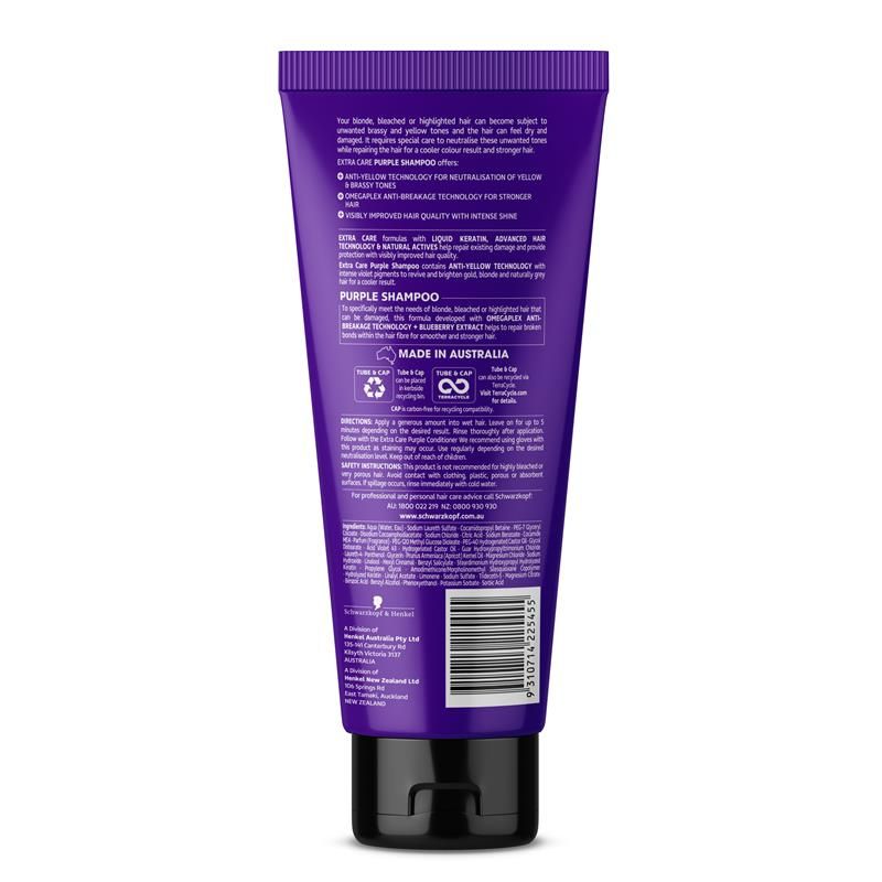 Dầu gội Schwarzkopf Extra Care Blonde Anti-Yellow Toning Purple 250ml