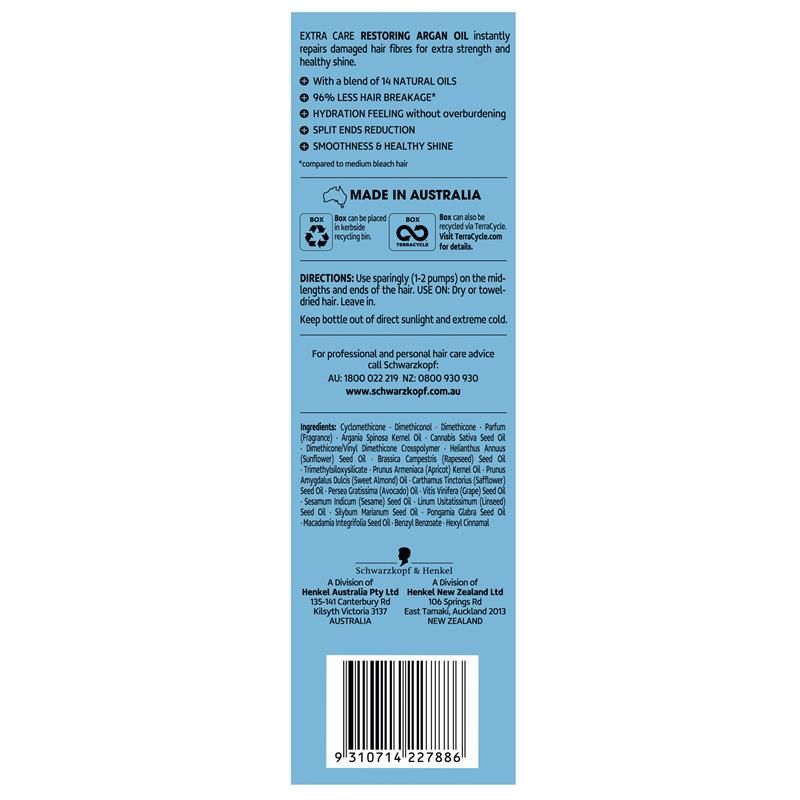 Dầu Argan phục hồi Schwarzkopf Extra Care 100ml